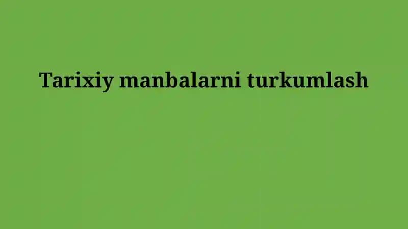 Manbalarni turkumlash