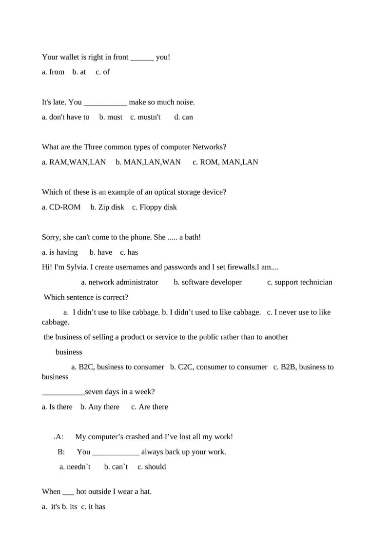 Three common types of computer Networks