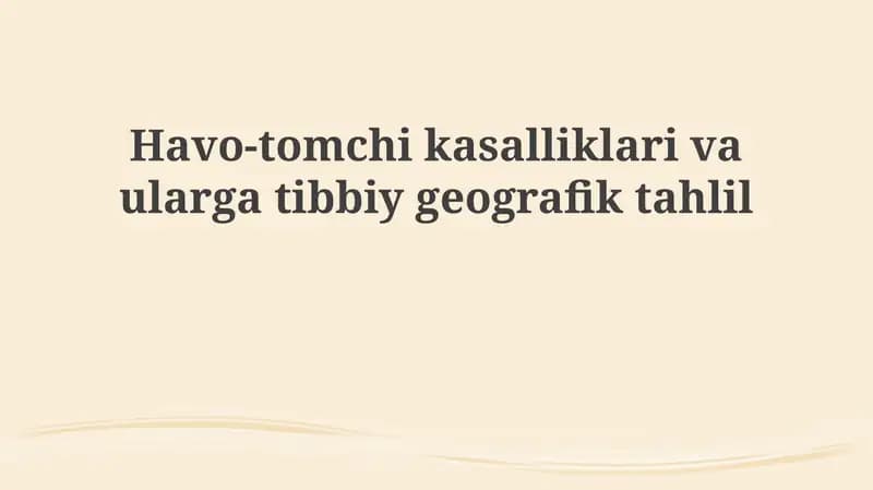 Havodagi tomchili infeksiyalar: ta'rif va turlari