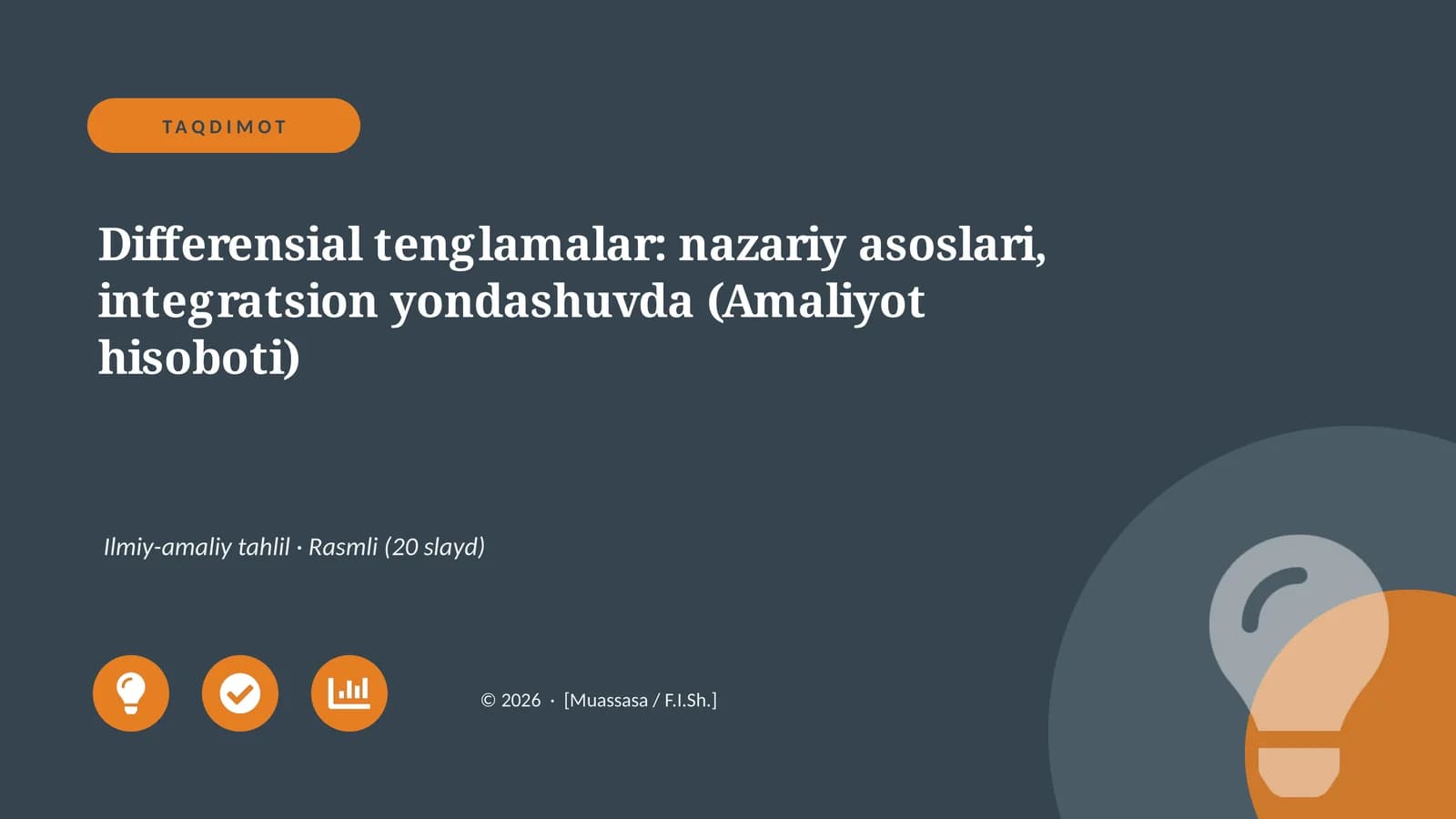 Differensial tenglamalar: nazariy asoslari, integratsion yondashuvda