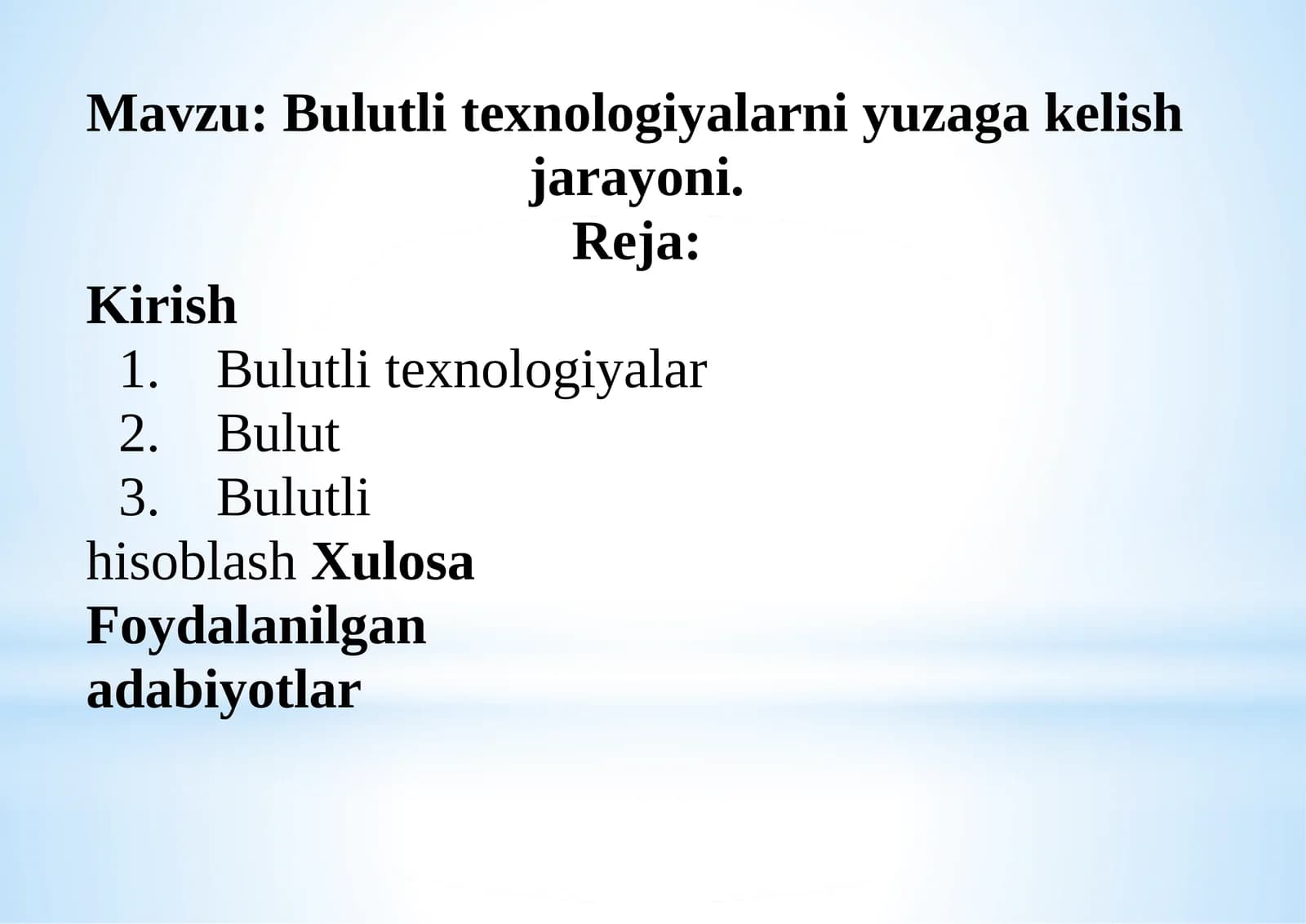 Bulutli texnologiyalarni yuzaga kelish jarayoni