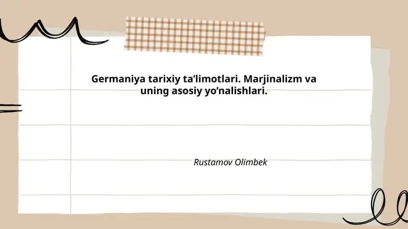 Germaniya tarixiy ta’limotlari