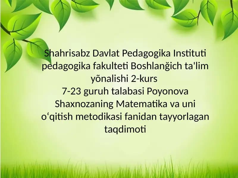 Bo'linish alomatlari