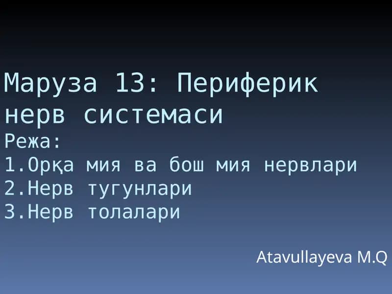 Периферик нерв системаси