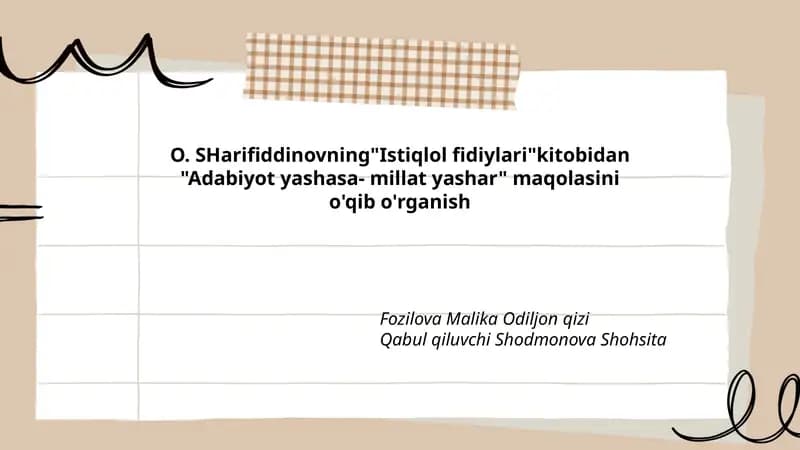 Adabiyot yashasa- millat yashar
