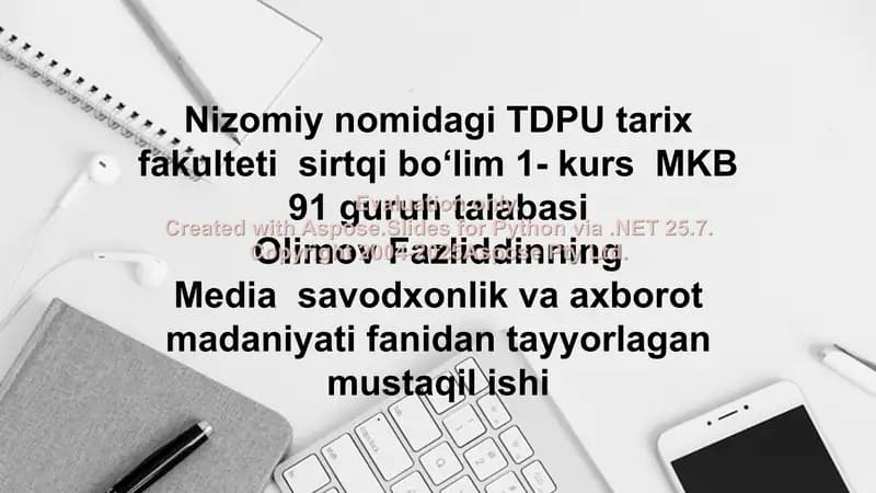 Jahon media makonida raqobat muhiti tahlili