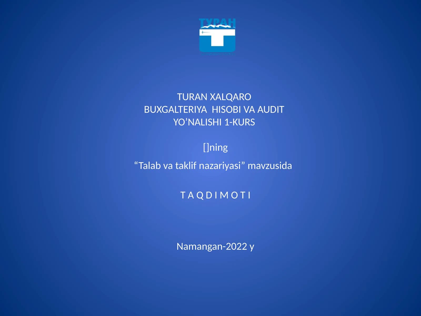 Talab va taklif nazariyasi