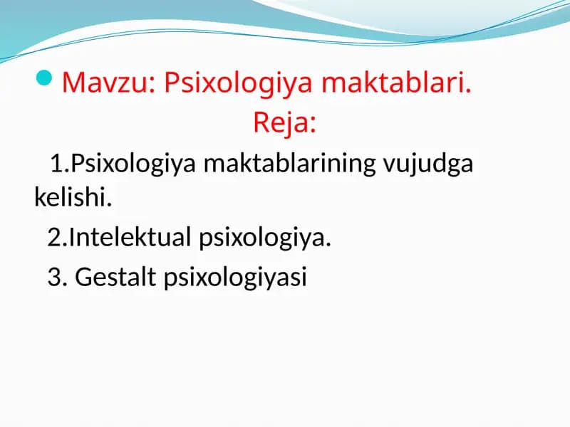Psixologiya maktablari