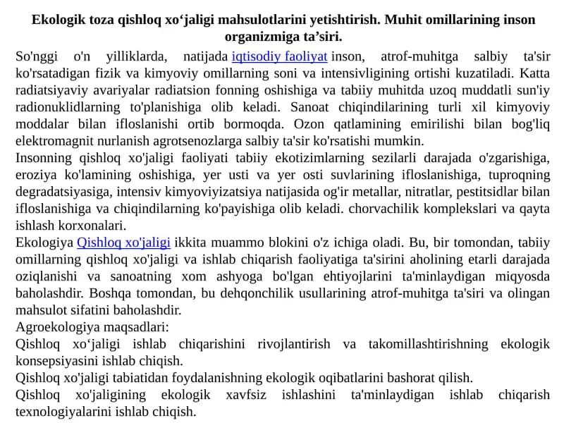 Kimyoviy faollikning o'zgarishi haqida talablarsiz ma'lumotlar