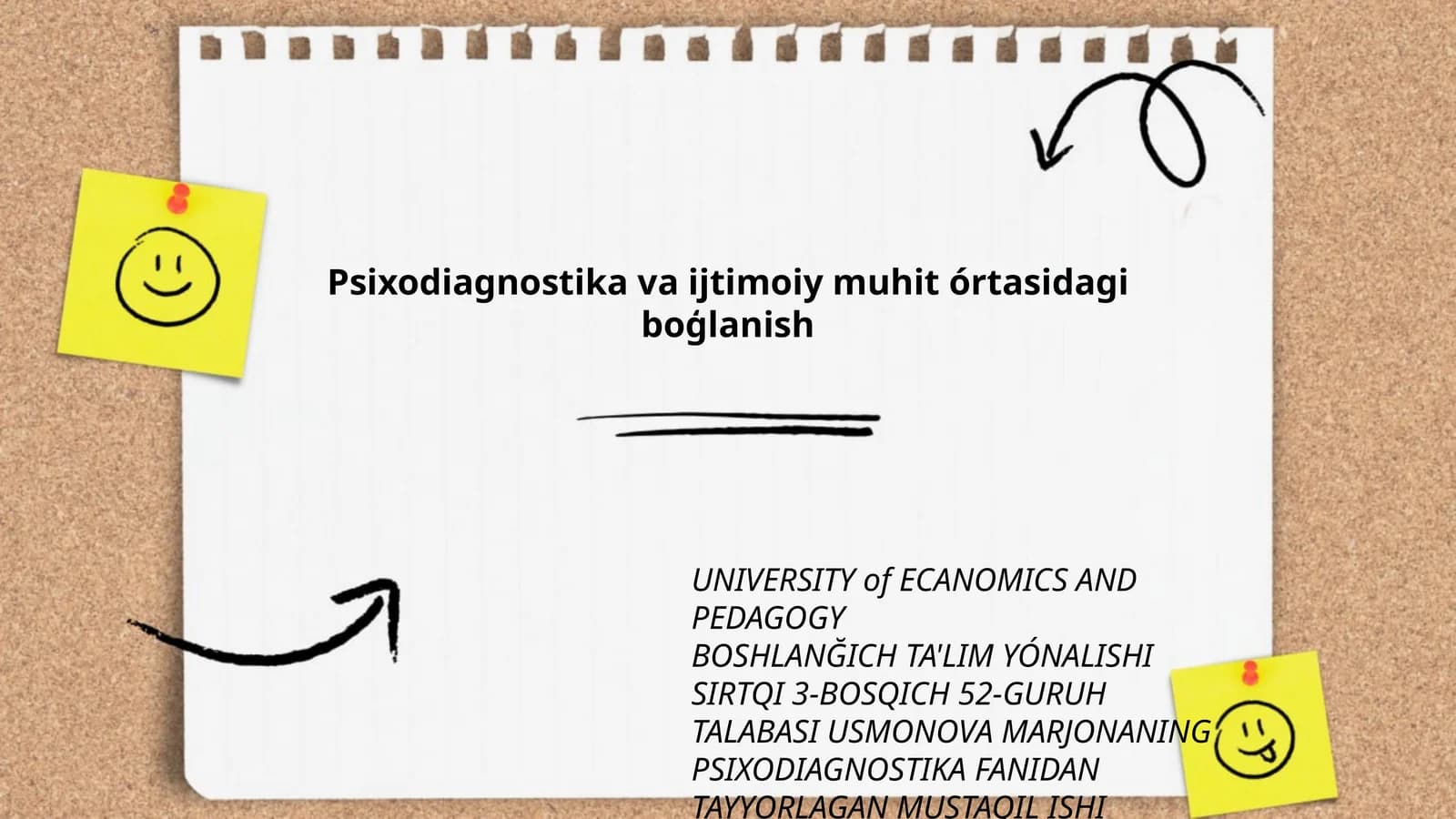 Psixodiagnostika va ijtimoiy muhit órtasidagi boģlanish