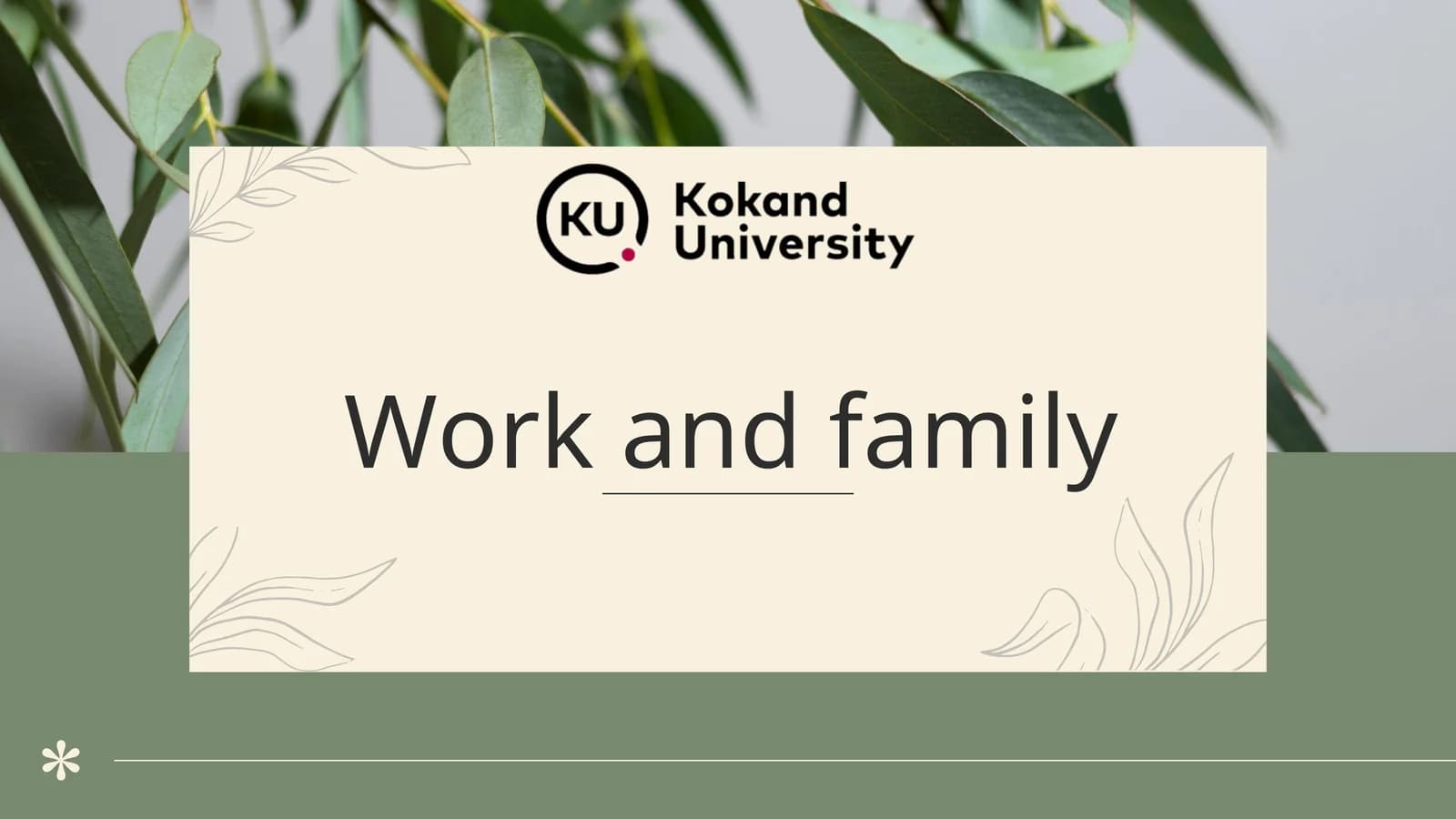 Work and family