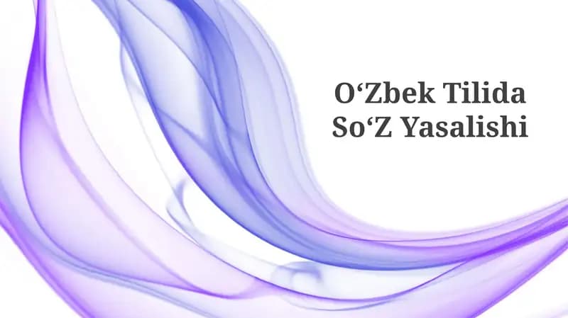 So'z Yasalishi