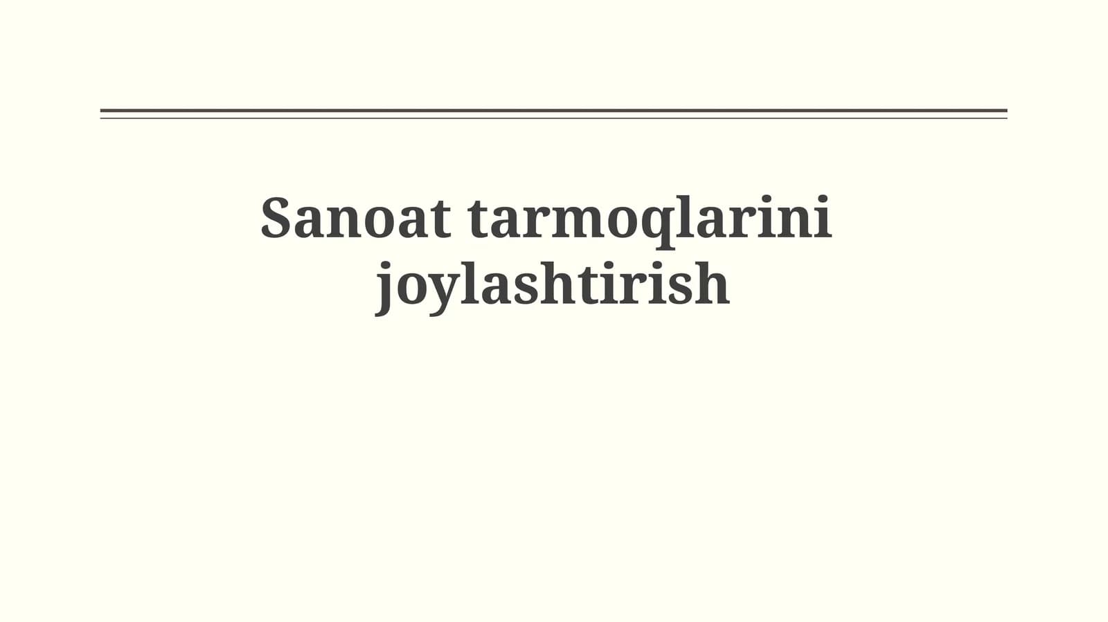 Sanoattarmoqlarinijoylashtirish
