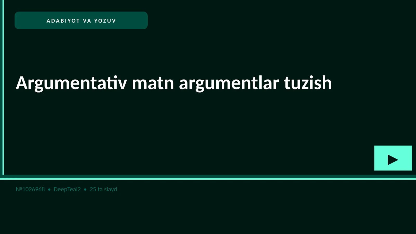 Argumentativ matn argumentlar tuzish