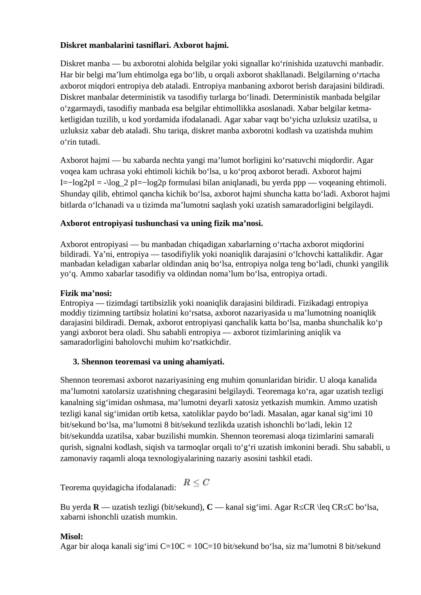 Diskret manbalarini tasniflari