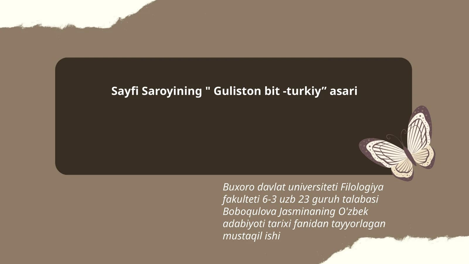 Guliston bit - turkiy