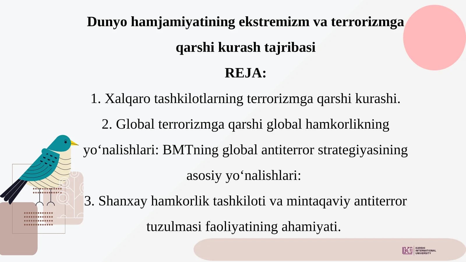 Dunyo hamjamiyatining ekstremizm va terrorizmga qarshi kurash tajribasi