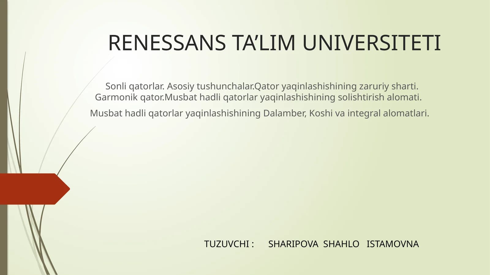 RENESSANS TA’LIM UNIVERSITETI