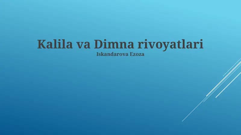 Kalila va Dimna rivoyatlari