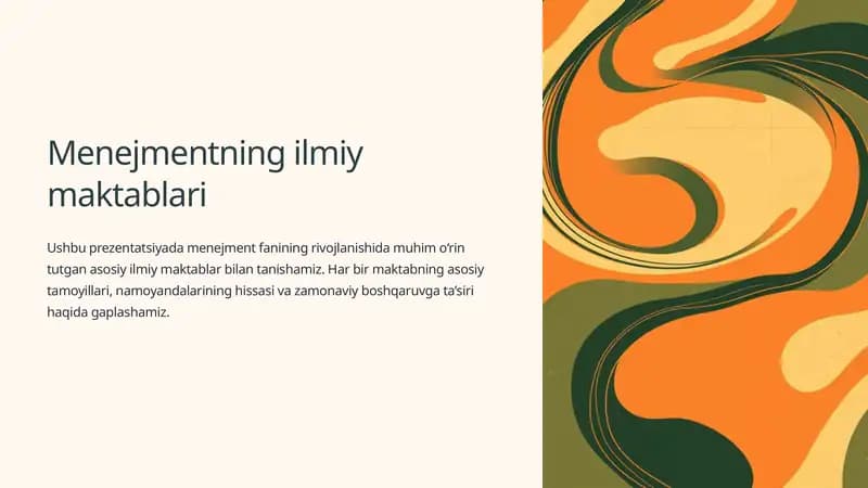 Menejmentning ilmiy maktablari