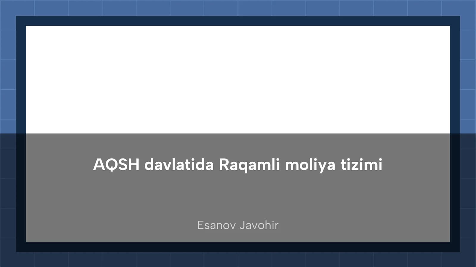 Raqamli moliya tizimi AQSH davlatida
