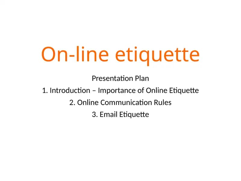 Online Etiquette
