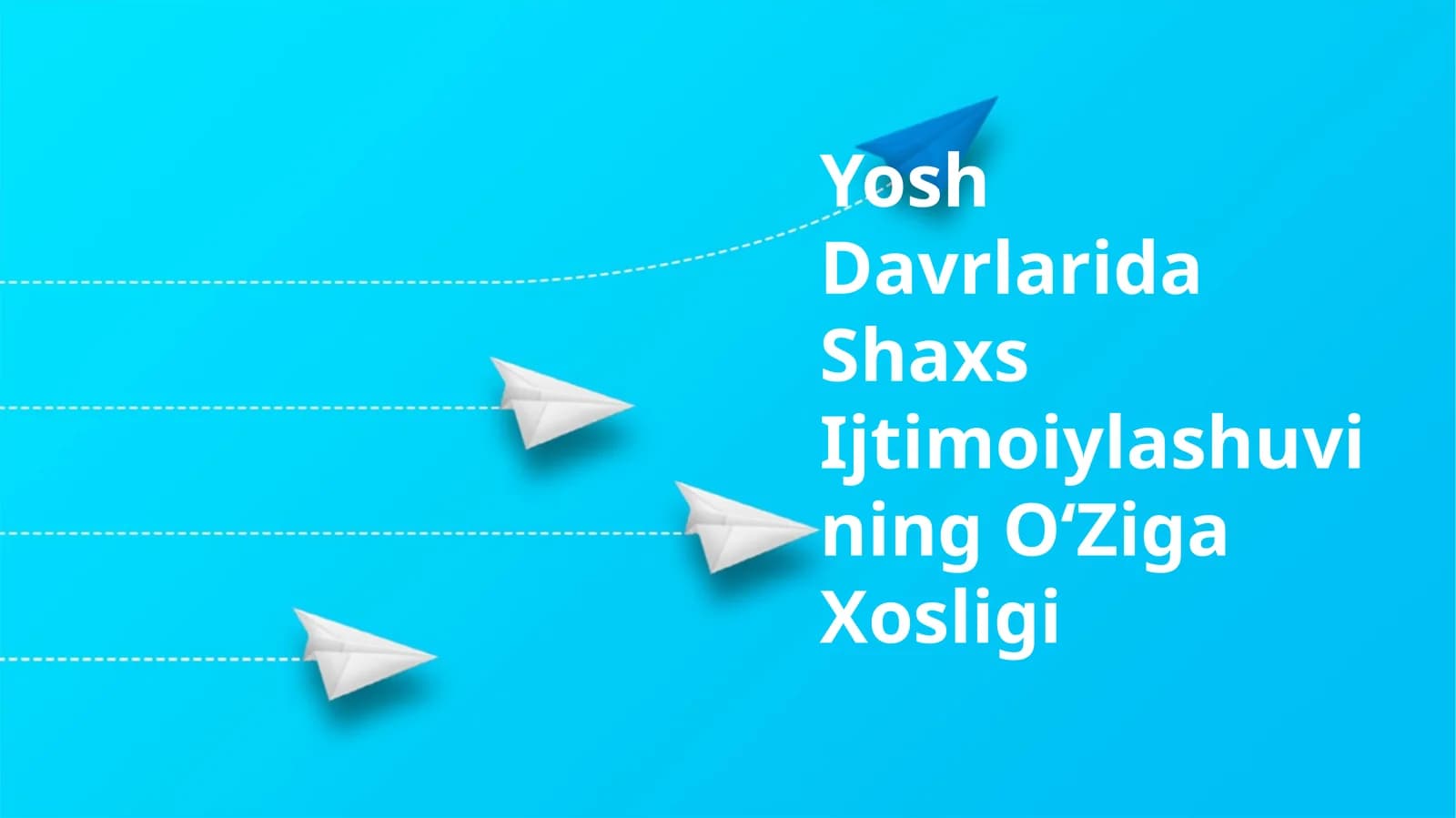 Yosh Davrlarida Shaxs Ijtimoiylashuvining Oʻziga Xosligi