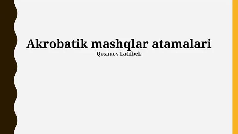 Akrobatik mashqlar atamalari