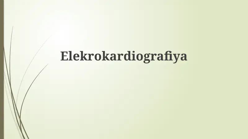 Elektrokardiografiya