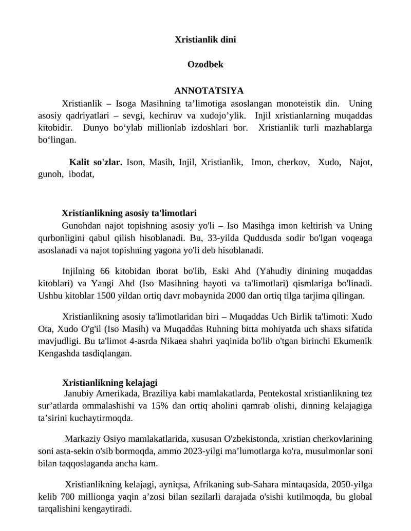 Xristianlik dini
