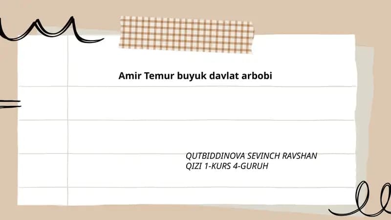 Amir Temur buyuk davlat arbobi