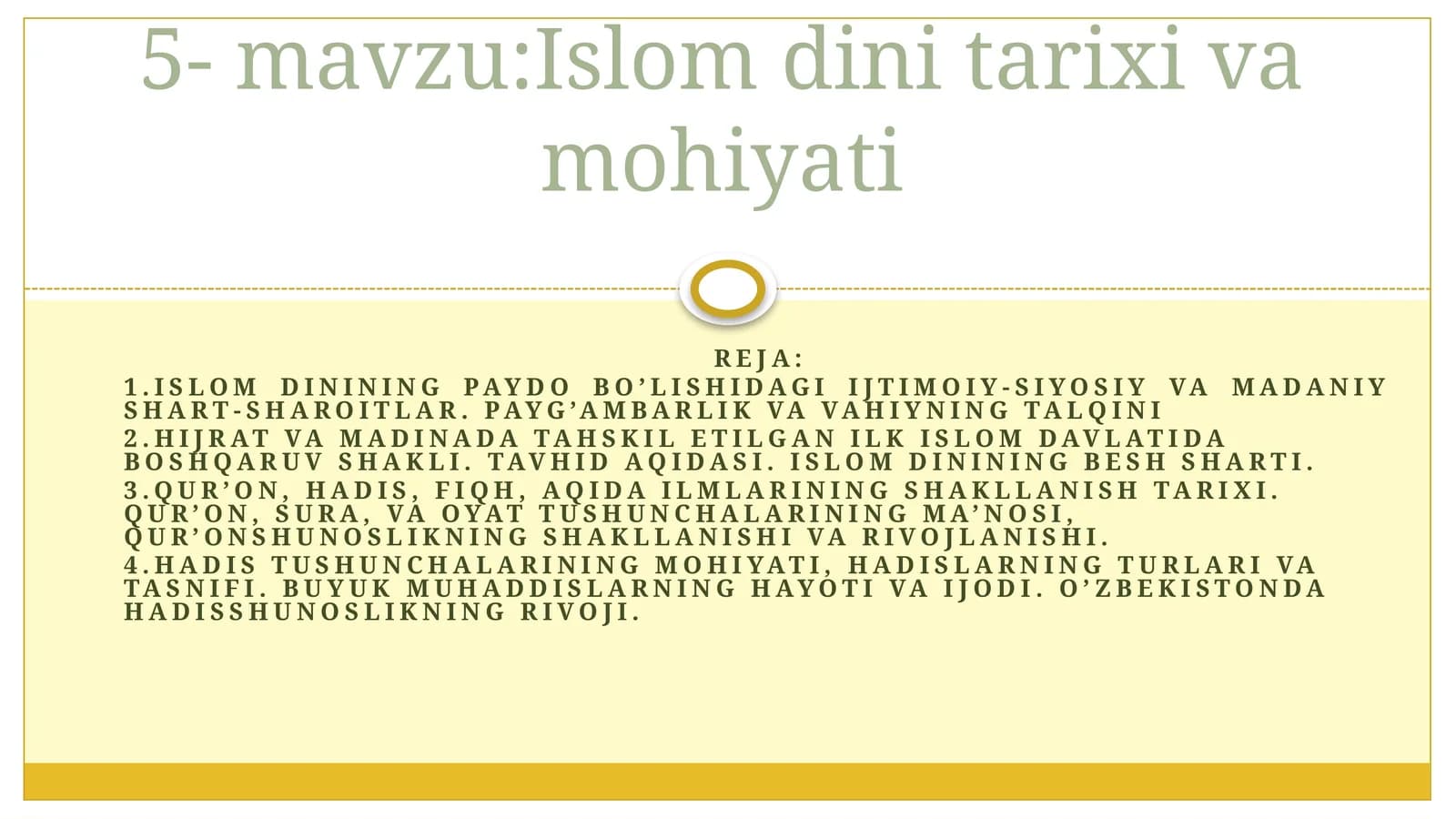 Islom dinining paydo bo’lishidagi ijtimoiy-siyosiy va madaniy shart-sharoitlar