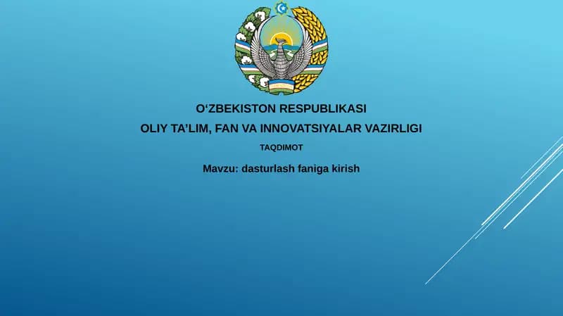 Dasturlash faniga kirish