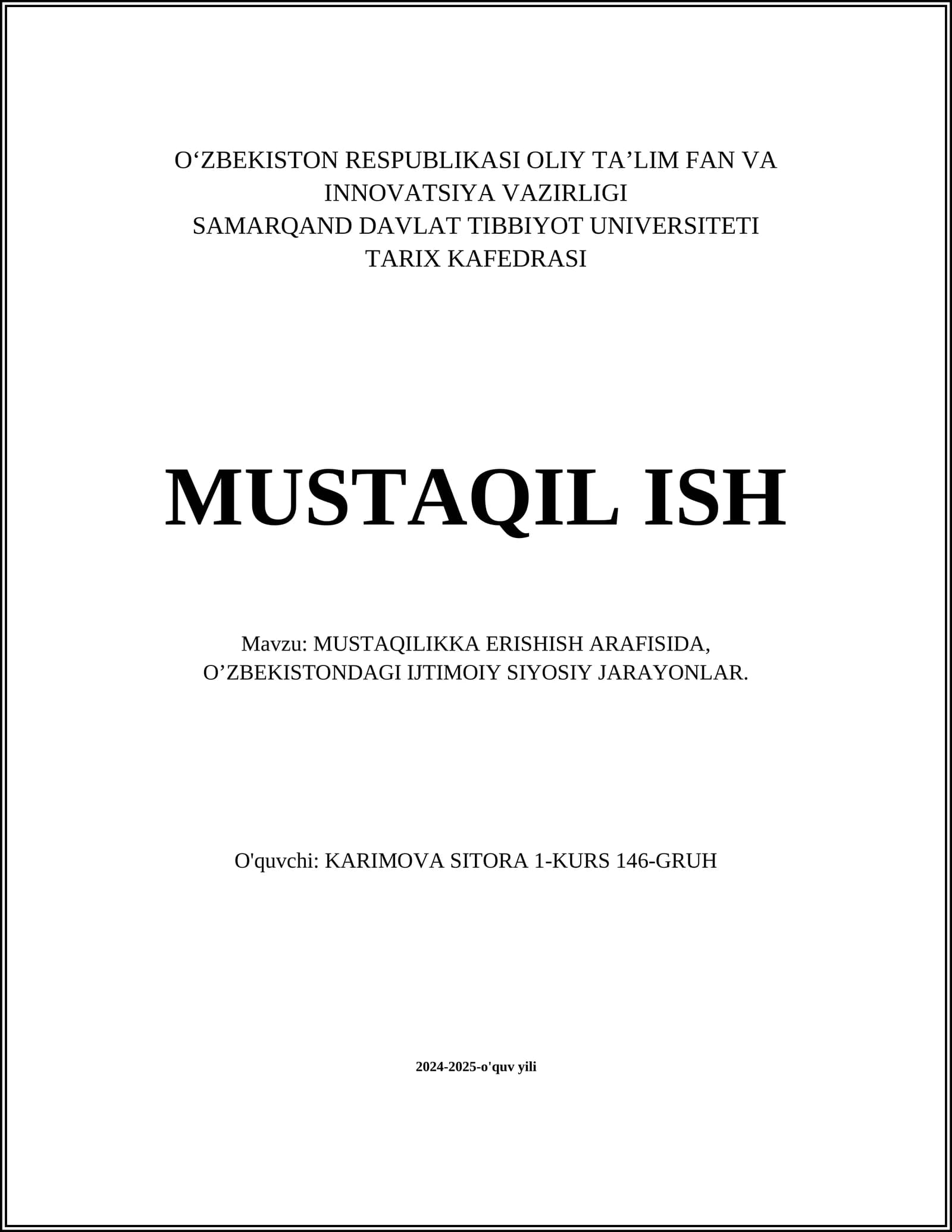 MUSTAQILIKKA ERISHISH ARAFISIDA, O’ZBEKISTONDAGI IJTIMOIY SIYOSIY JARAYONLAR