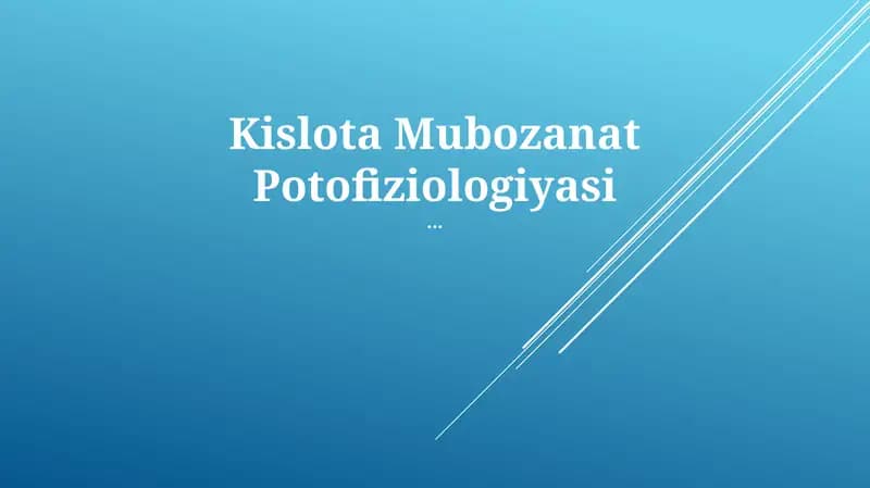 Kislota Mubozanat Potofiziologiyasi