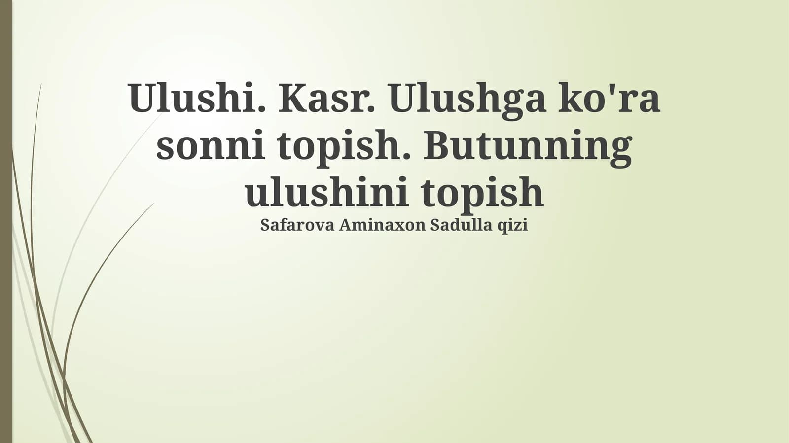 Murakkab misollar