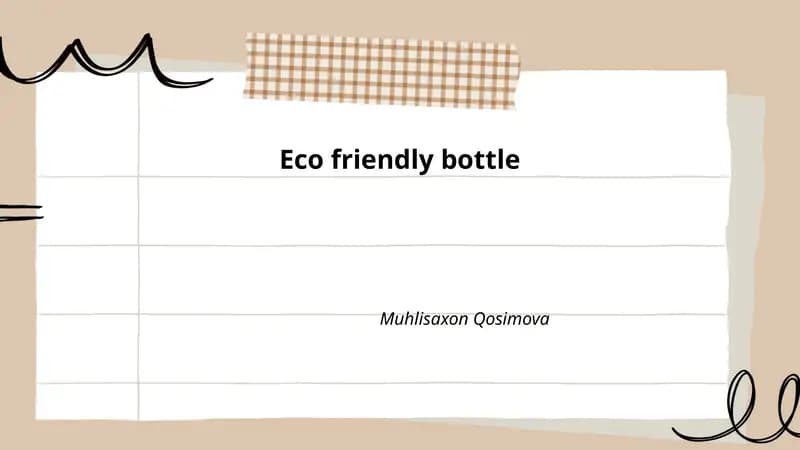 Eco friendly bottle