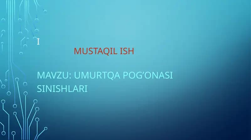Umurtqa Pog’onasi sinishlari
