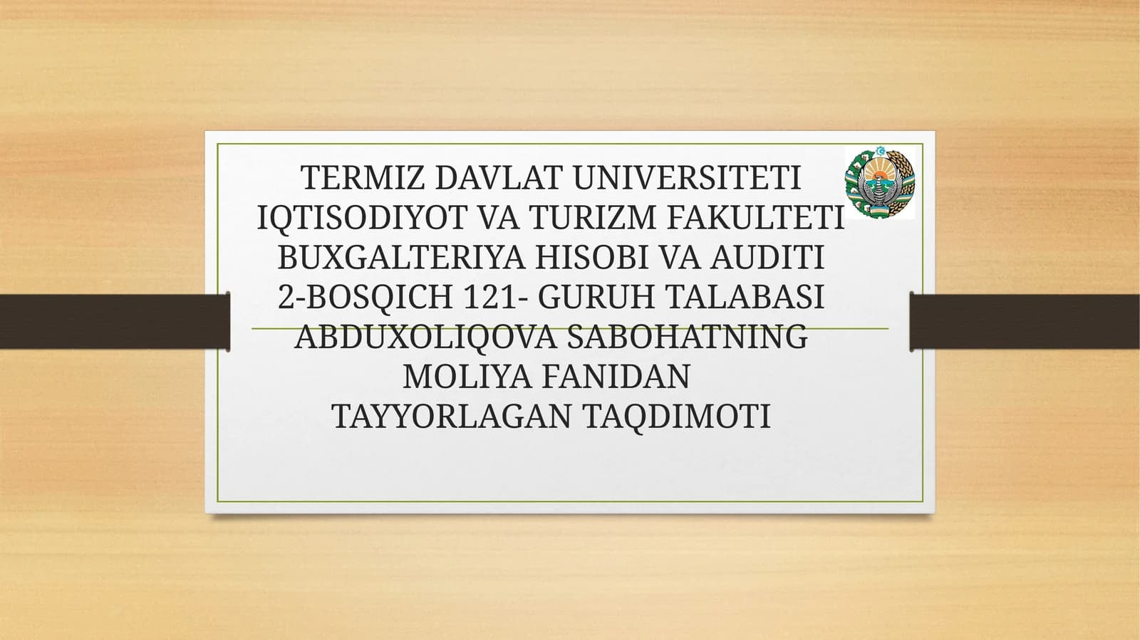 Moliyaviy Nazoratni Tashkil Etishning Nazariy va Huquqiy Asoslari