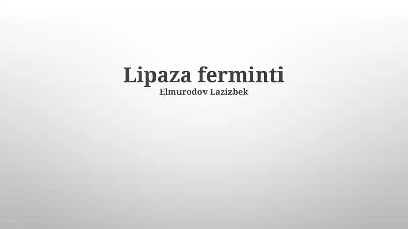 Lipaza ferminti