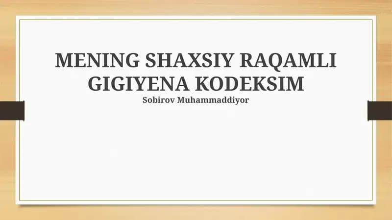 Shaxsiy raqamli gigiyena kodeksim