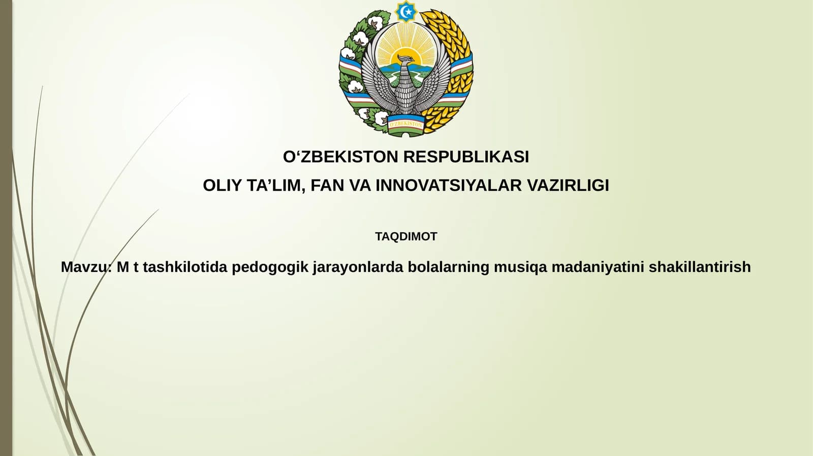 Musiqiy madaniyatni shakllantirishning nazariy asoslari