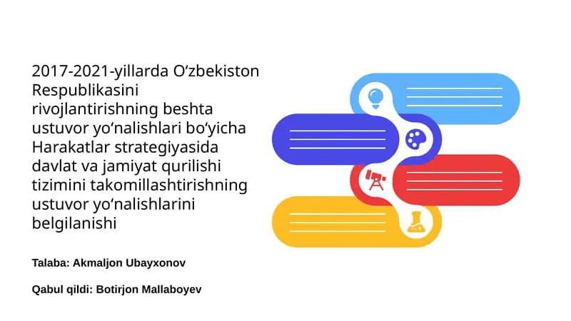 O‘zbekistonni rivojlantirish bo‘yicha Harakatlar strategiyasiga kirish