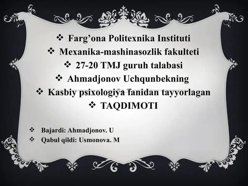 Shaxsiy faoliyat
