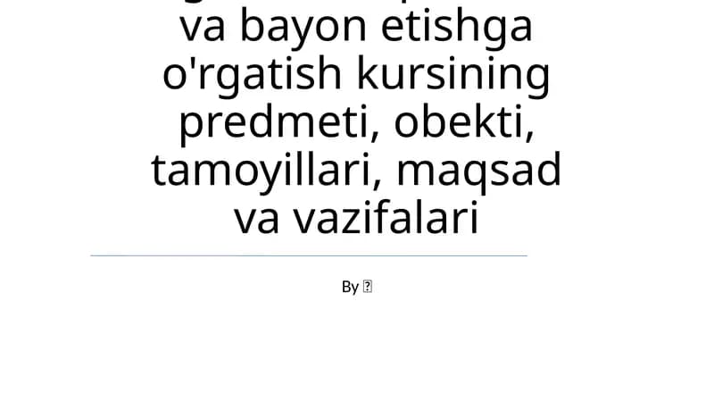 Og'zaki nutqni idrok va bayon etish