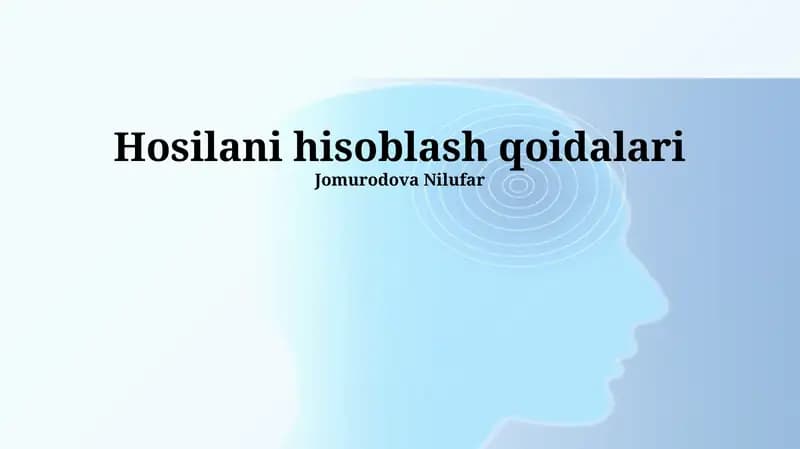 Hisolani hisoblash qoidalari