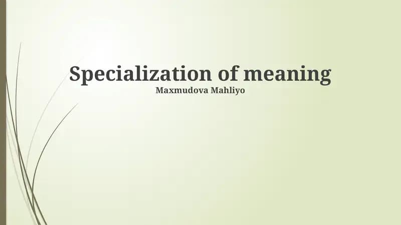 Specialization of meaning