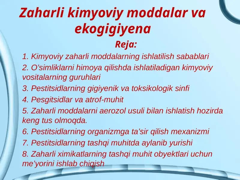 Zaharlikimyoviymoddalarvaekogigiyena