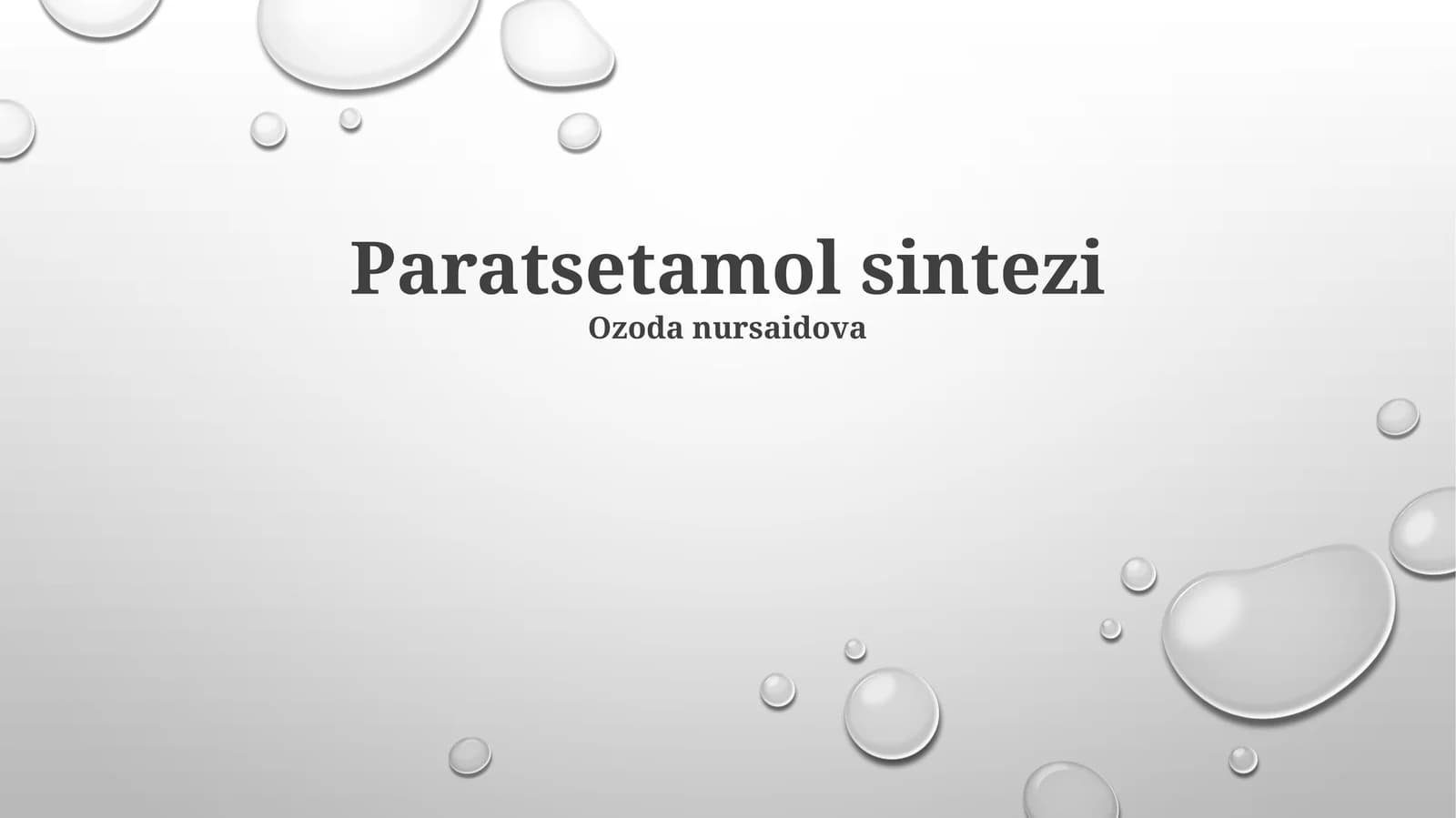 Paratsetamol sintezi