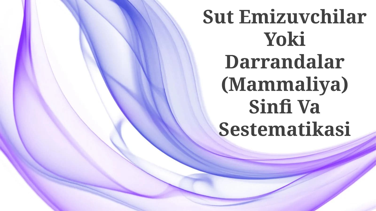 Sut Emizuvchilar Yoki Darrandalar (Mammaliya) Sinfi Va Sestematikasi